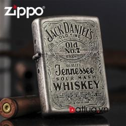 Bật lửa Zippo phiên bản Antique Bạc Dòng Jack Daniels 81 - Mã SP: BL10379