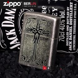Bật lửa Zippo phiên bản Antique Silver Cross Original - Mã SP: BL10378