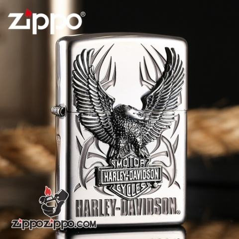 Bật lửa Zippo phiên bản Bạc Eagle Harley