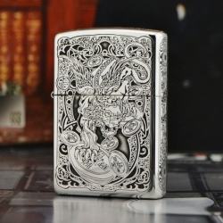 Bật lửa Zippo phiên bản Bạc nguyên khối khắc Tỳ Hưu