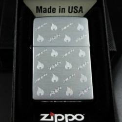 Bật lửa Zippo phiên bản Crom khắc lửa Zippo 1 mặt - Mã SP: ZPC0719