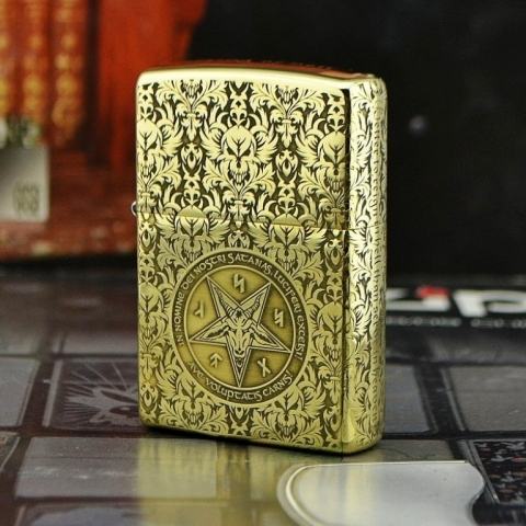 Bật lửa Zippo phiên bản đồng khắc biểu tượng Satan