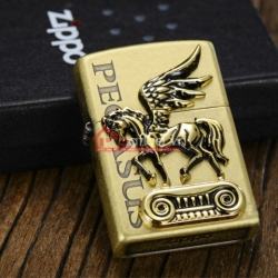 Bật lửa Zippo phiên bản Hàn Quốc họa tiết ngựa thiên thần bằng đồng - Mã SP: BL09890