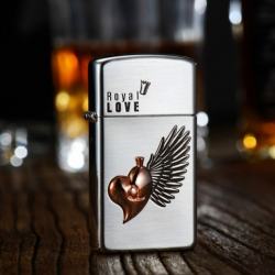 Bật lửa Zippo phiên bản Hàn Quốc trái tim có cánh Vỏ Slim - Mã SP: ZPC0907-S