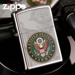 Bật lửa Zippo phiên bản xước huy hiệu quân đội - Mã SP: ZPC0789