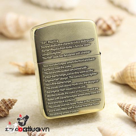 Bật Lửa Zippo Replica 1941 Khắc Nổi Màu Đồng Sang Trọng