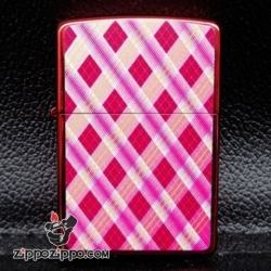 Bật lửa Zippo sơm caro sơn đỏ - Mã SP: ZPC0973