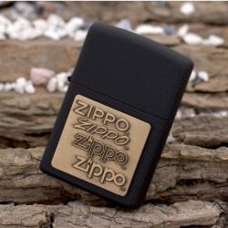 Bật lửa Zippo sơn mài đen khắc huy hiệu Zippo - Mã SP: ZPC0526