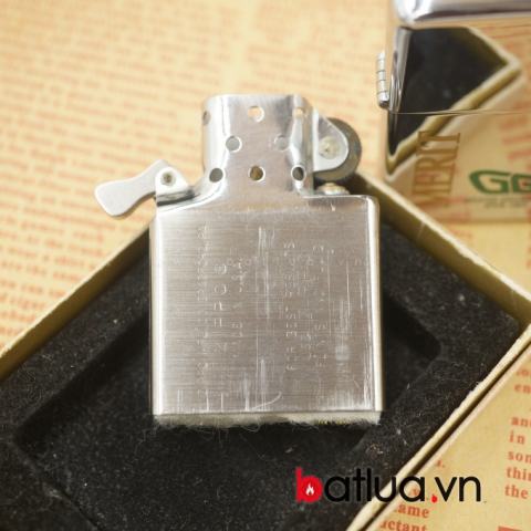 Bật lửa Zippo USA Cổ MERIT Trắng Bóng Sản Xuất Năm 1981