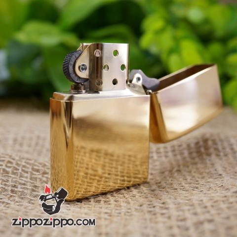 bật lửa zippo vàng bóng khắc hoa văn đẹp