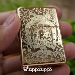 BẬT LỬA ZIPPO VỎ ĐỒNG KHẮC PHẬT - Mã SP: ZPC1473