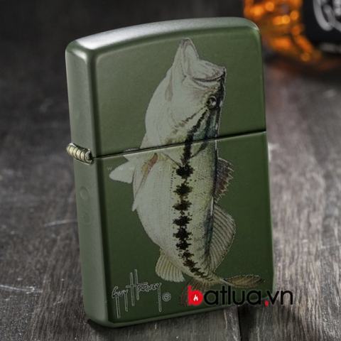 Bật lửa Zippo xanh in hình cá