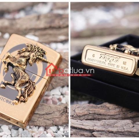 Bật lửa zippo xuất nhật chính hãng họa tiết  ngựa hoang dã Specials