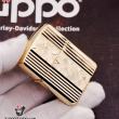 Bật Lửa Zippo Xuất Nhật Mạ Vàng Sâu Chạm Khắc Hình Hạt Quạt Trừu Tượng