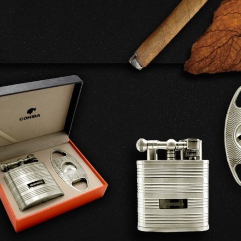 Bộ bật lửa và dao cắt xì gà Cohiba