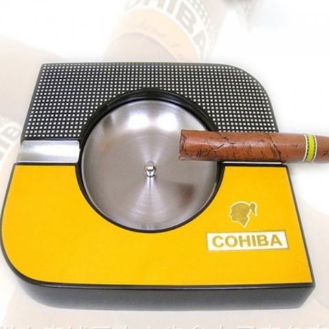 Gạt tàn Cigar (xì gà) Cohiba chính hãng màu vàng 2 điếu