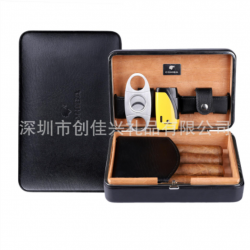 Hộp Da Đựng Xì Gà Cohiba Cao Cấp Cầm Tay Sang Trọng Màu Đen - Mã SP: PKXG409D