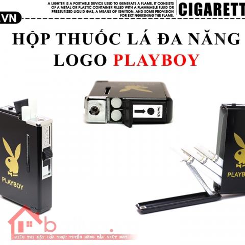 Hộp đựng thuốc đa năng kiêm bật lửa PlayBoy ( loại 10 điếu)