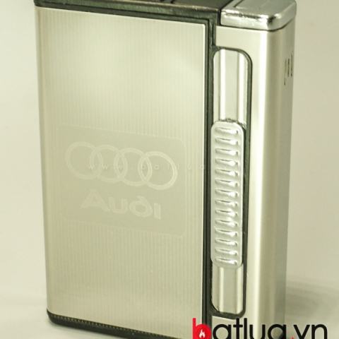 Hộp đựng thuốc lá đa năng in logo Audi (Bạc)