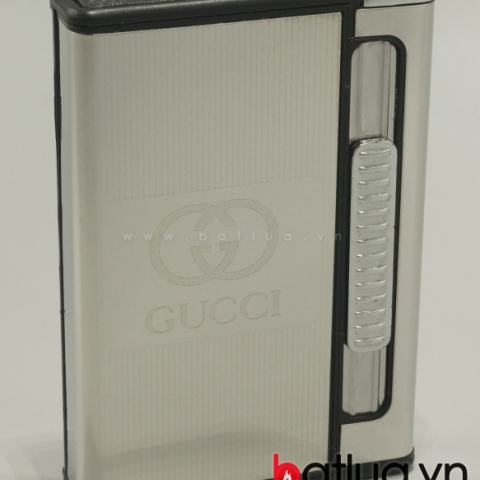 Hộp đựng thuốc lá đa năng in logo Gucci (Bạc)