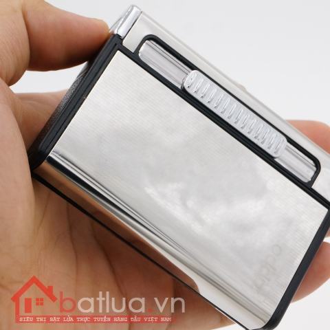 Hộp đựng thuốc lá đa năng in logo Zippo ver 2 màu trắng bạc