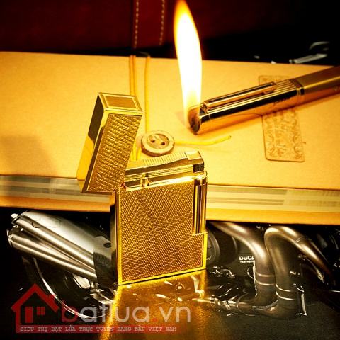 Bật Lửa Dupont  mẫu 5 Line 2 Gold Diamond