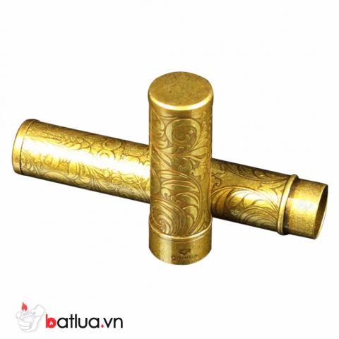 Ống đơn đựng xì gà đồng hoa văn HB020-7