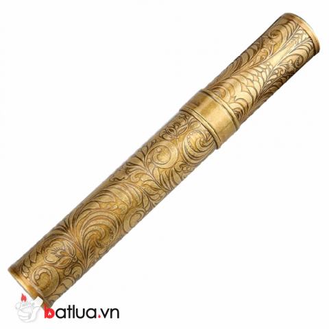 Ống đơn đựng xì gà đồng hoa văn HB020-7