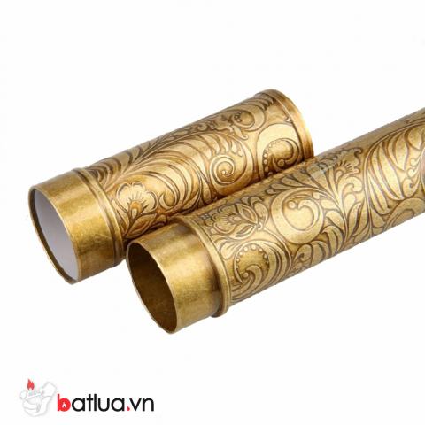 Ống đơn đựng xì gà đồng hoa văn HB020-7