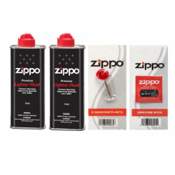 Phụ Kiện Zippo Chính Hãng Bộ 2 Bình Xăng 125ML 1 Đá 1 Bấc - Mã SP: ZPC4000