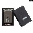 Zippo Armor đen huyền băng khắc sâu cao cấp 3D hình ảnh ngọn lửa Zippo