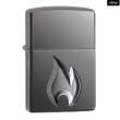 Zippo Armor đen huyền băng khắc sâu cao cấp 3D hình ảnh ngọn lửa Zippo