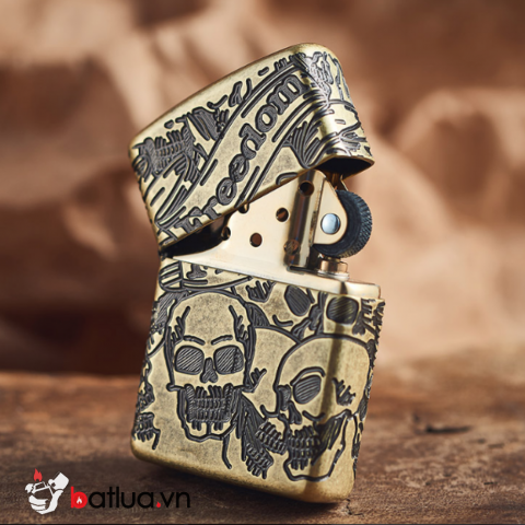 Zippo Armor đồng khối cắt khắc MultiCut 360 hình ảnh SKULL