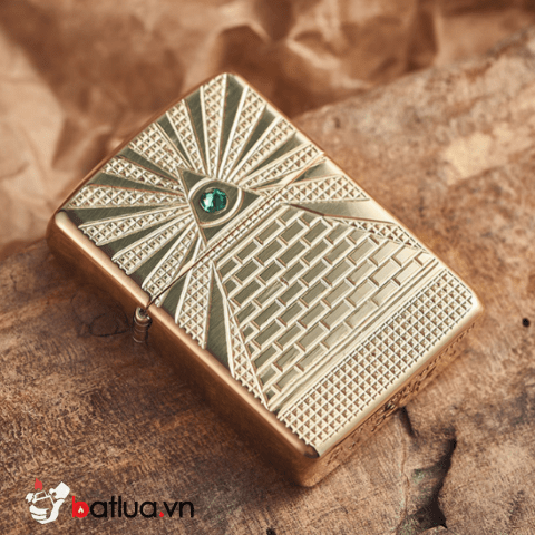 Zippo Armor khắc biểu tượng của Kim tự tháp Ai Cập gắn Viên pha lê Swarovski