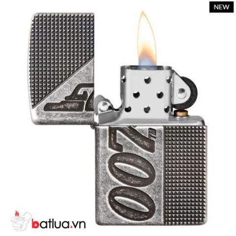 Zippo Armor khắc sâu 360 độ logo phim điệp viên 007