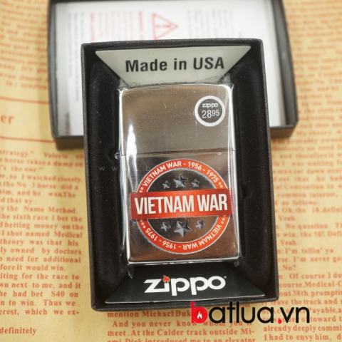 Zippo chính hãng 260 phiên bản chiến tranh việt nam mầu bạc