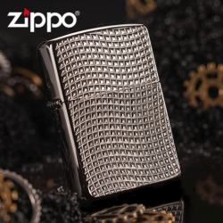 Zippo Chính Hãng Bạc Họa Tiết Kẻ Caro Lượn Sóng - Mã SP: ZPC1288