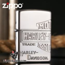 Zippo Chính Hãng Bạc Khác Chữ Harley Davidson 3 Mặt - Mã SP: ZPC01033