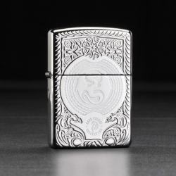 Zippo Chính Hãng Bạc Khắc Họa Tiết Rồng Châu Âu Vỏ Dày - Mã SP: ZPC1300