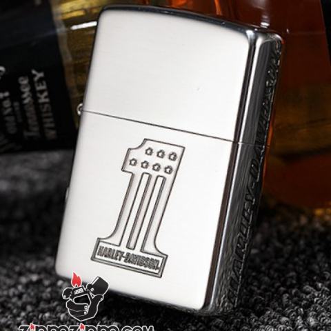 Zippo Chính Hãng Bạc Logo Harley Davidson No 1 Nhỏ