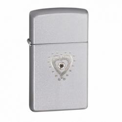 Zippo Chính Hãng Chrome Khắc Trái tim ở giữa - Mã SP: ZPC1270