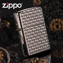 Zippo Chính Hãng Đen Họa Tiết Cắt Kim Cương - Mã SP: ZPC1296