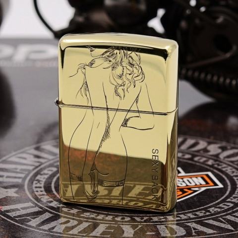 Zippo Chính Hãng Đồng Bóng Khắc Cô Gái Sexy