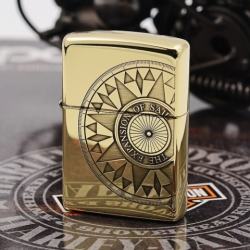 Zippo Chính Hãng Đồng Bóng Khắc Hình Bản Đồ - Mã SP: ZPC1142