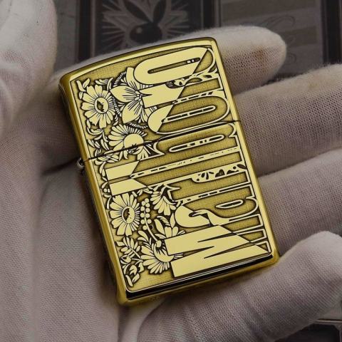 Zippo Chính Hãng Đồng Bóng Khắc Logo Marlboro Phiên Bản Amor