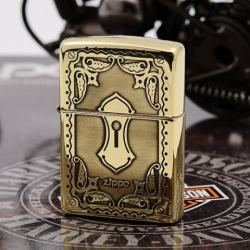 Zippo Chính Hãng Đồng Bóng Khắc Antique - Mã SP: ZPC1146