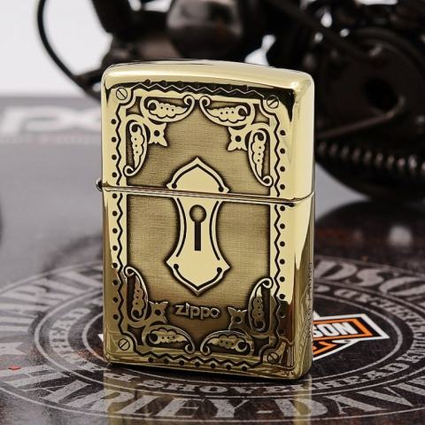 Zippo Chính Hãng Đồng Bóng Khắc Antique