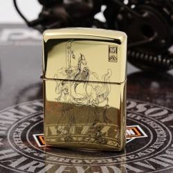 Zippo Chính Hãng Đồng Bóng Khắc Quan Công - Mã SP: ZPC1140