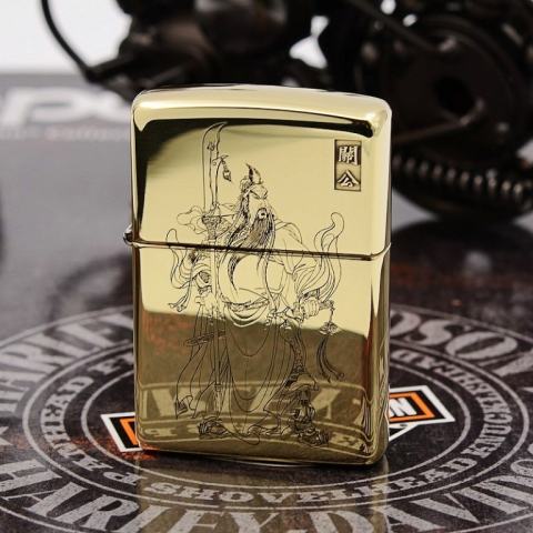 Zippo Chính Hãng Đồng Bóng Khắc Quan Công