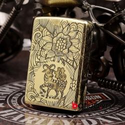 Zippo Chính Hãng Đồng Khắc 12 Con Giáp Tuổi Mùi - Mã SP: ZPC1642